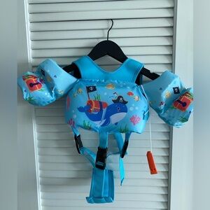 Kids Blue Swim Vest with Whale Design